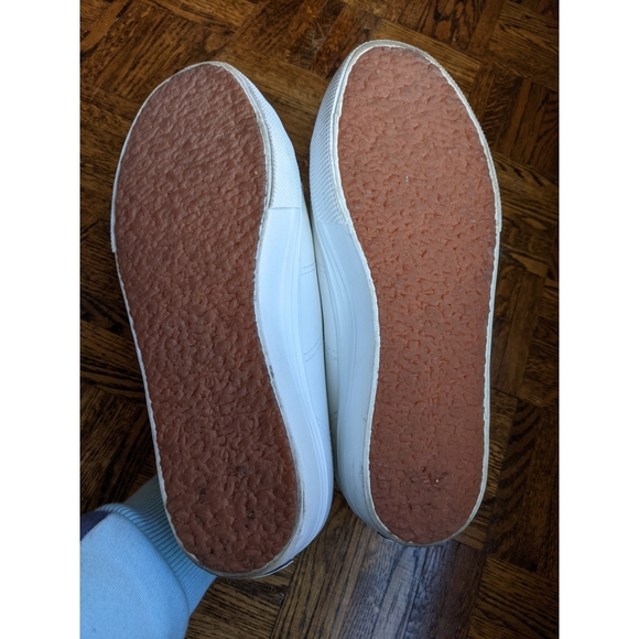 Superga white leather platform shoes, US size 7.5 - Picture 7 of 11
